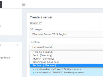 New server location and OS images